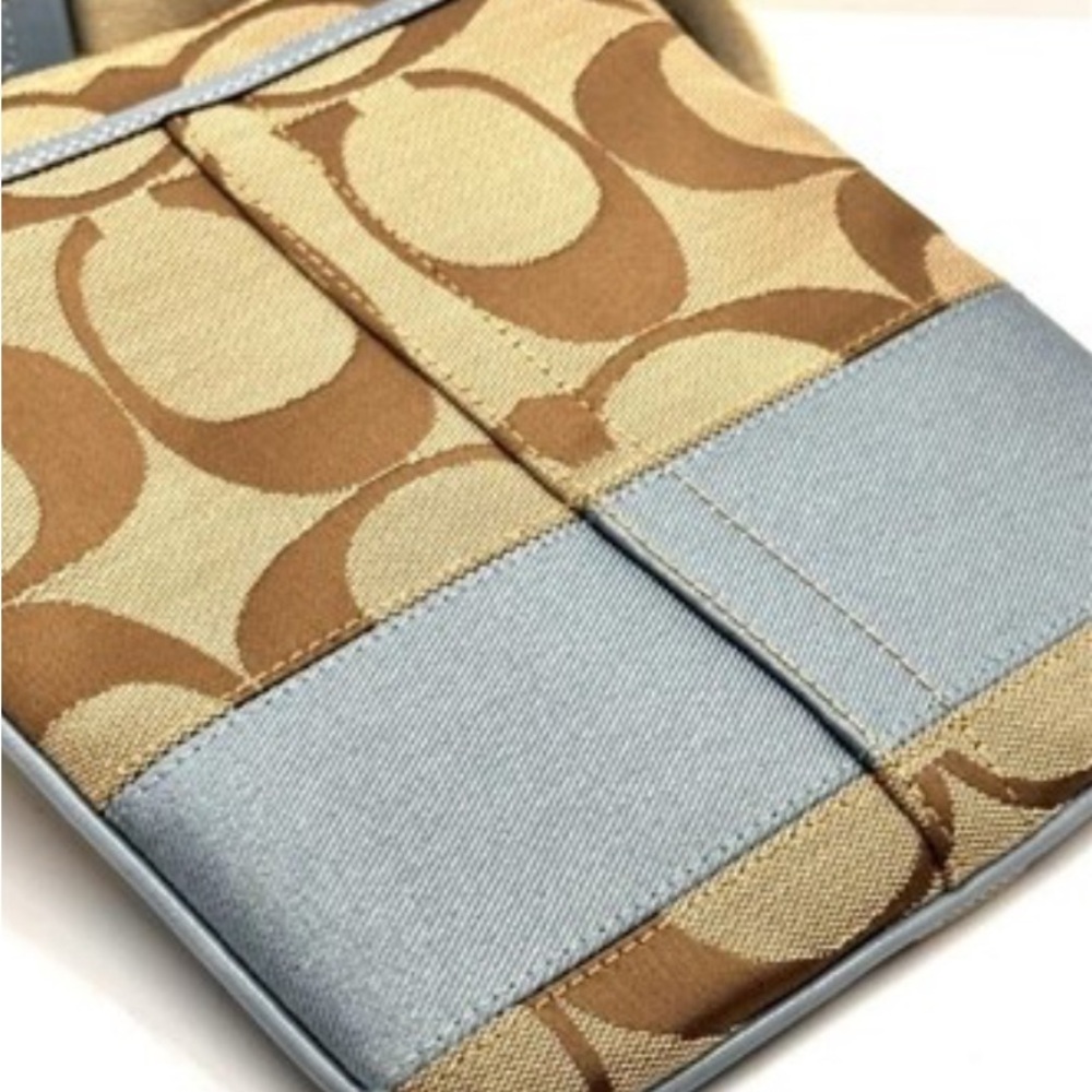 Coach Tan and Blue Crossbody Bag - Picture 3 of 5